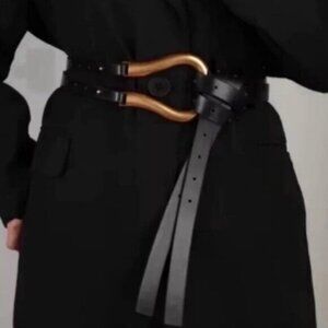 Black Leather Wrap Belt